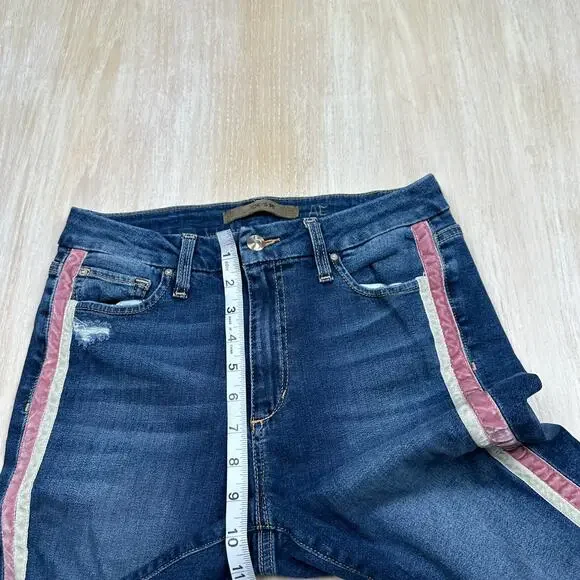 Joe's Jeans Honey High Rise Curvy Skinny Ankle Side Stripe Raina Distressed 29 - Picture 8 of 15